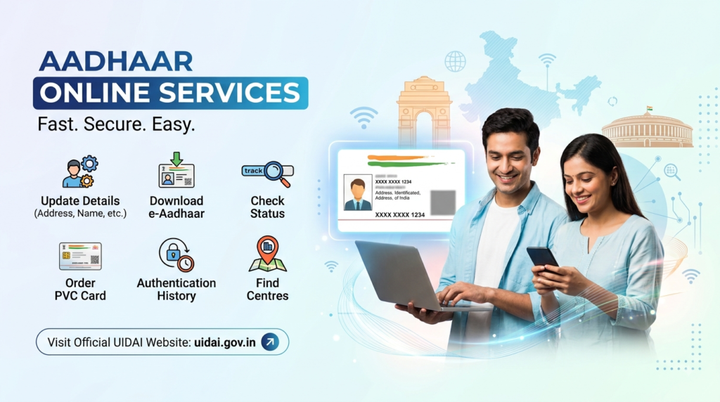 Guide to UIDAI Aadhaar Online Services: Downloads, Updates & Security