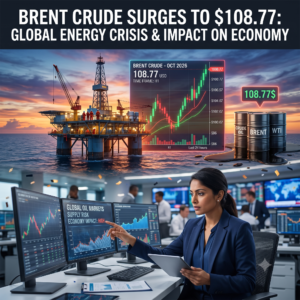 Brent crude oil price surge to 108.77 USD per barrel global energy crisis impact on Indian economy desk4info