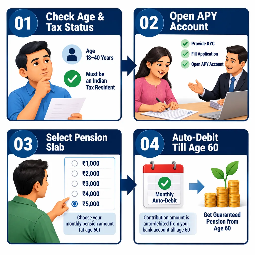 Atal Pension Yojana APY account opening and contribution process