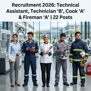 Technical Assistant Technician B Cook Fireman Recruitment 2026 22 Posts desk4info