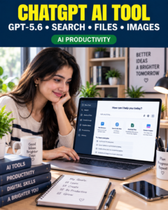 ChatGPT AI tool with GPT-5.6, web search, file analysis and image generation