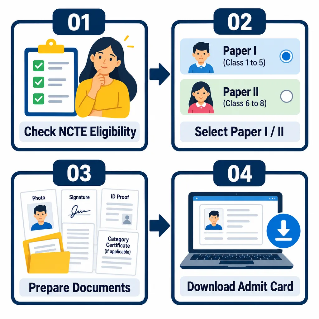 CTET 2026 eligibility paper selection document and admit card process