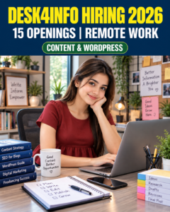 Desk4Info hiring 2026 remote content writer and WordPress publisher openings