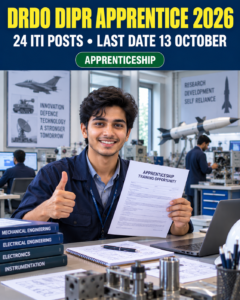 DRDO DIPR ITI Apprentice Recruitment 2026 24 posts