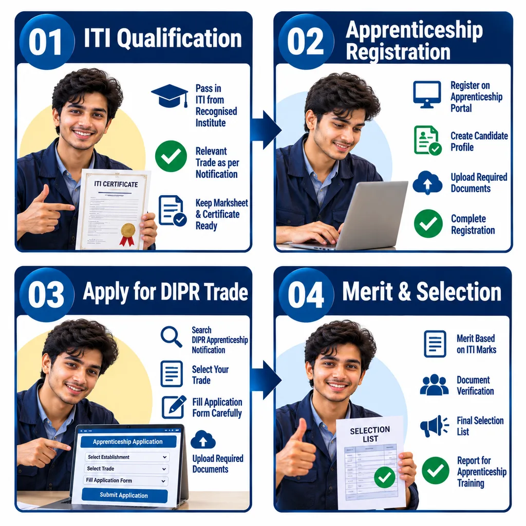 DRDO DIPR ITI Apprentice application and selection process