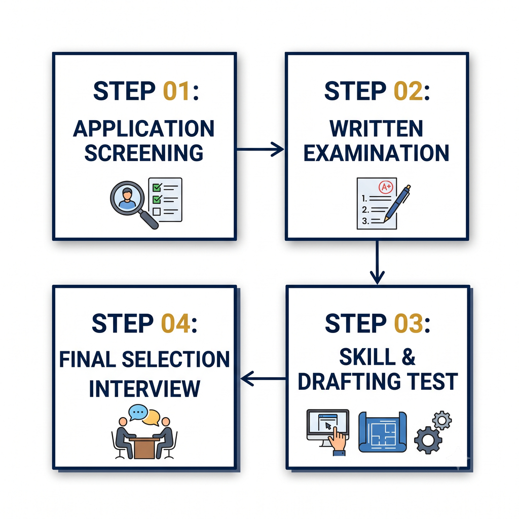 IUCAA Administrative Recruitment Selection Process Flowchart Diagram