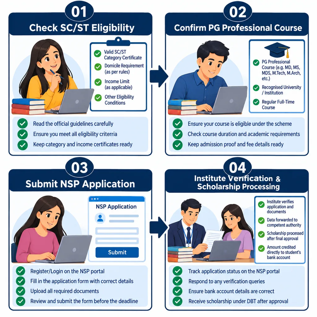 PG Scholarship for SC ST application process
