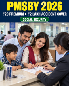 PMSBY 2026 ₹20 premium and ₹2 lakh accident insurance cover