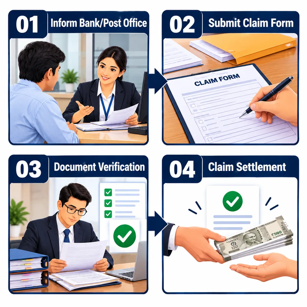 PMSBY accident insurance claim process from submission to settlement