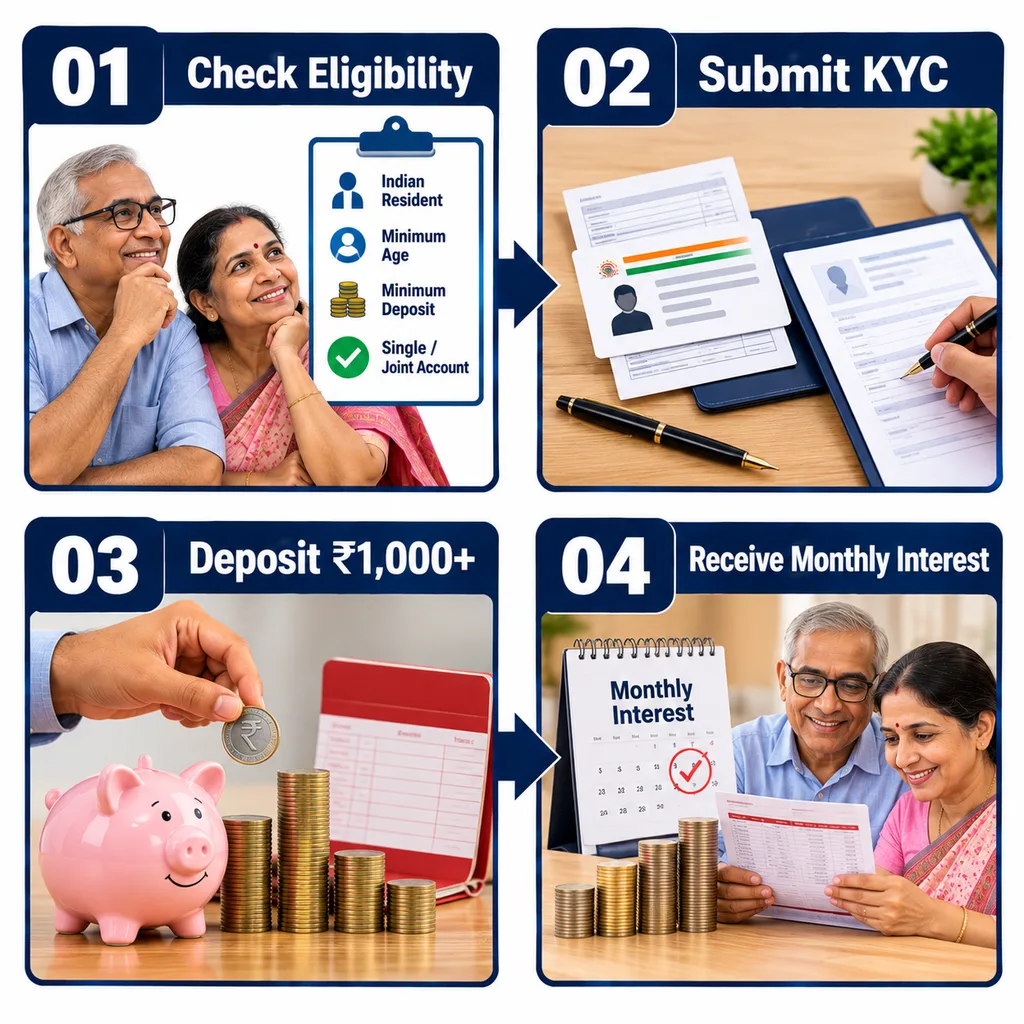 Post Office MIS account opening and monthly interest process