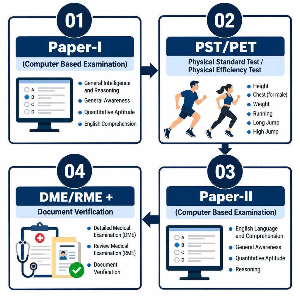 SSC CPO SI CAPF Recruitment 2026 selection process flowchart