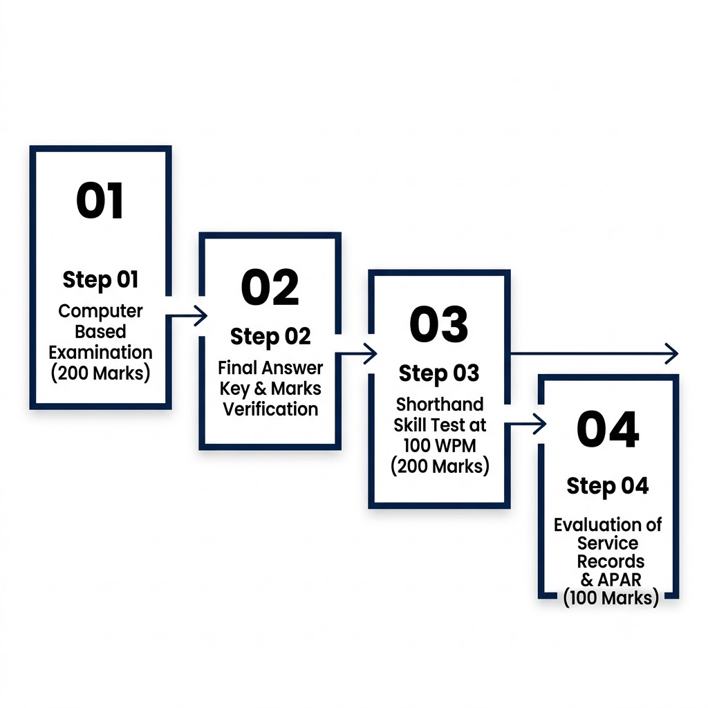SSC Grade C Stenographer LDCE Selection Stages Flowchart Diagram