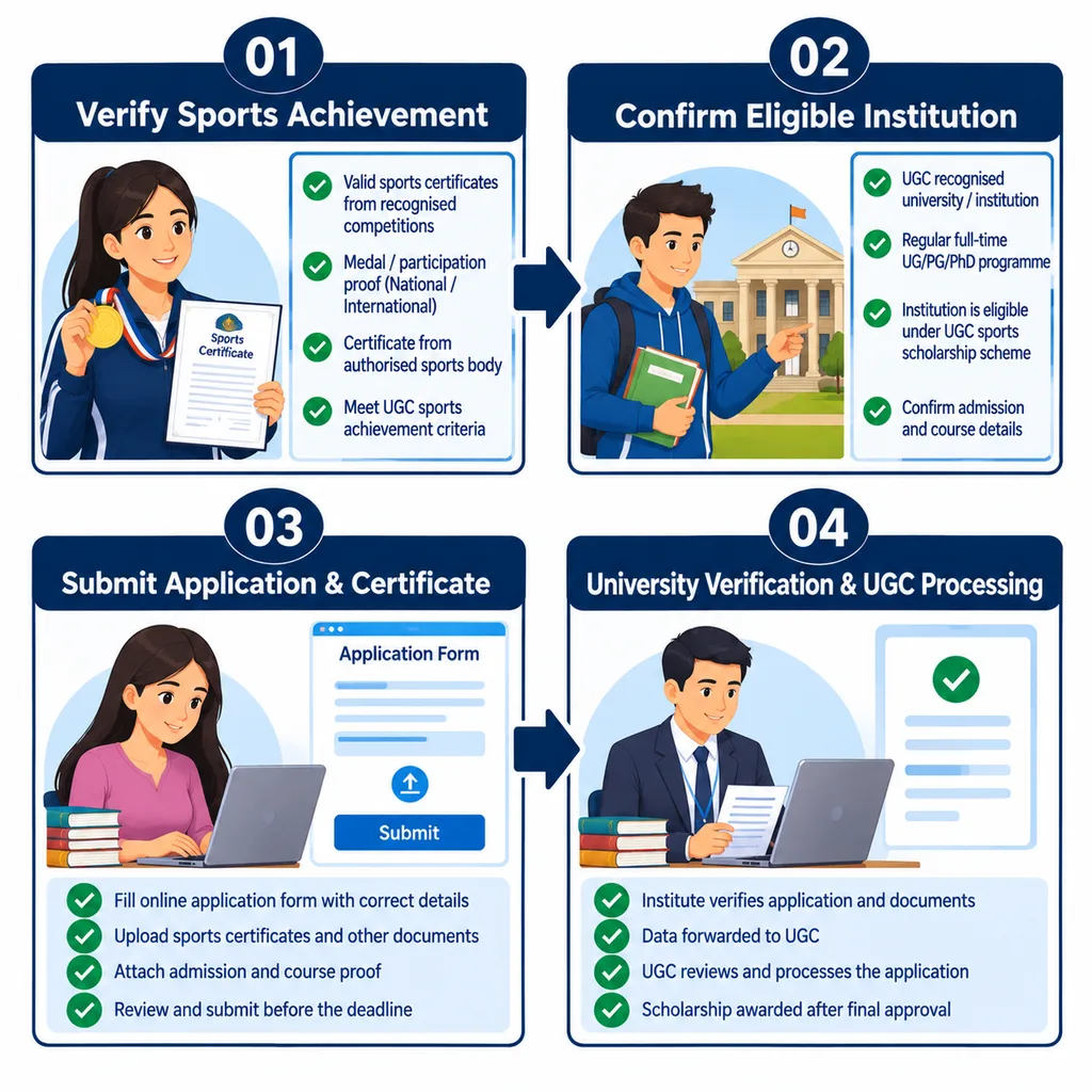 UGC sports medal winners scholarship application process