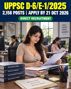 UPPSC D-6/E-1/2025 recruitment 2158 posts application 2026